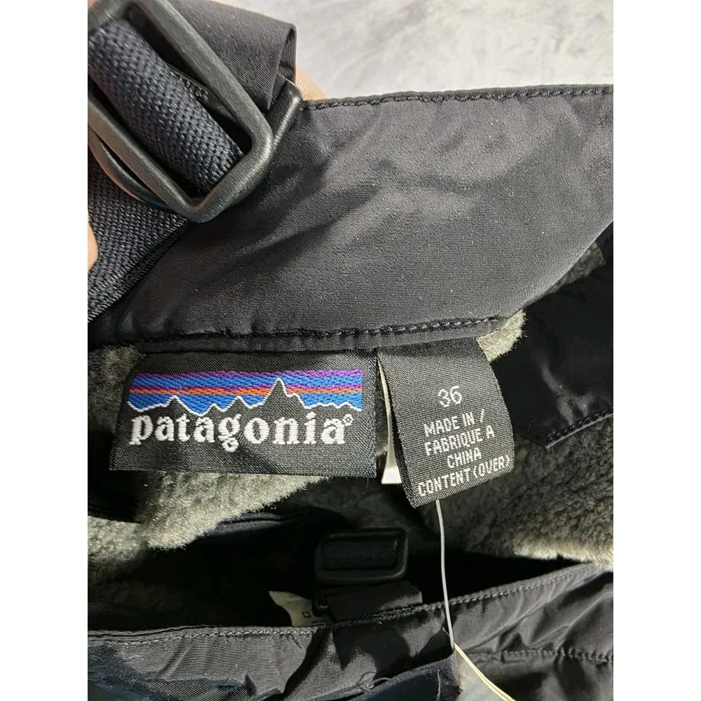 NWT Vtg Patagonia Infurno Deep Pile Fleece Lined Snow Pants‎ Mens 36 Black